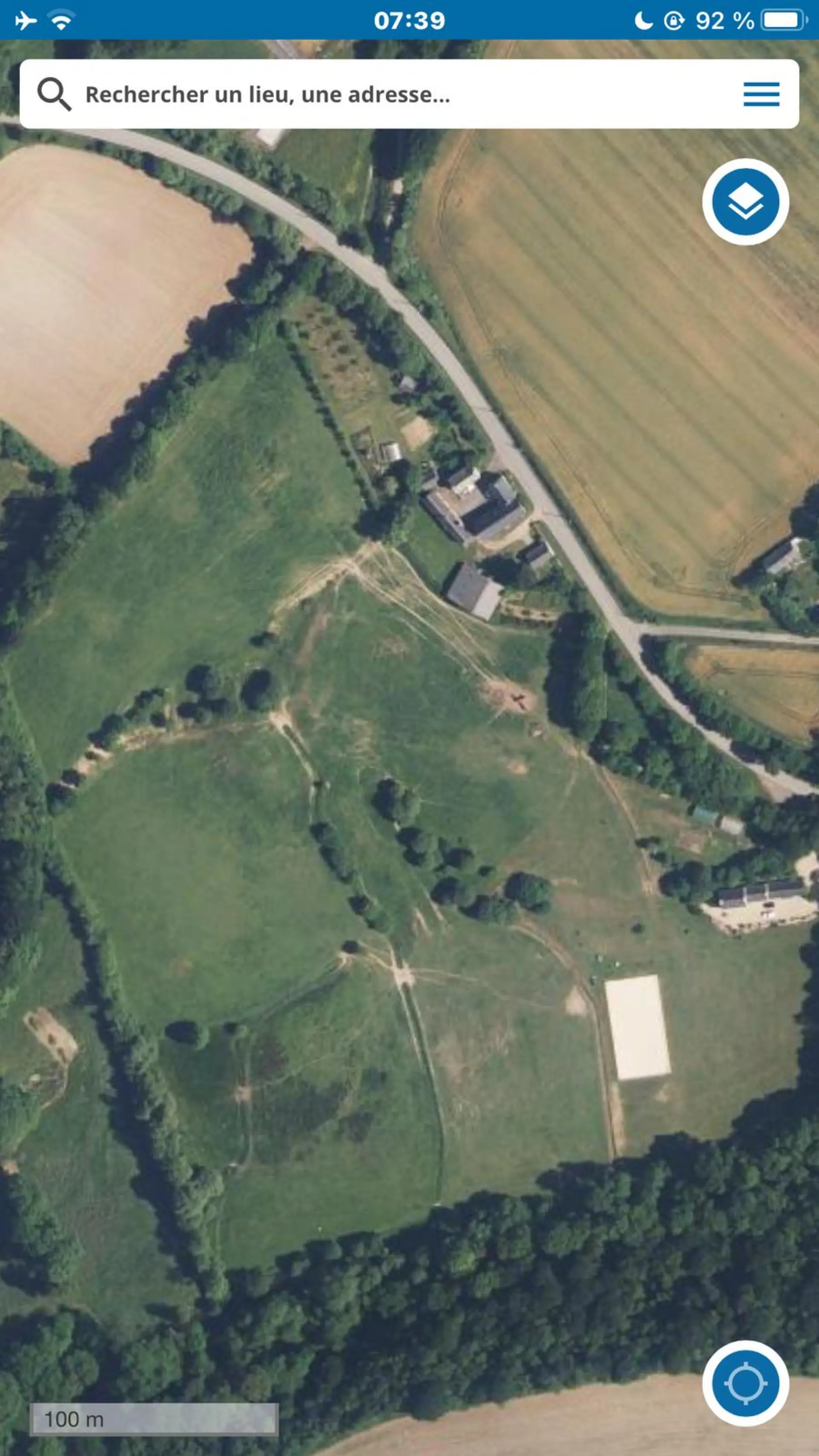 Vue aérienne satellite de la propriété